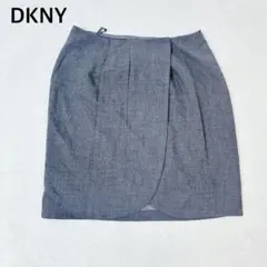 DKNY ダナキャラン ラップスカート M 巻きスカート ひざ丈 タイト　グレーのサムネイル