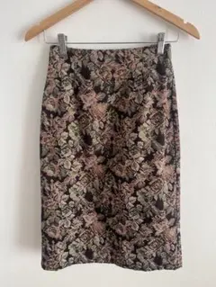 LABORATORY WORK タイトスカート ジャカード織り 花柄 Mサイズ