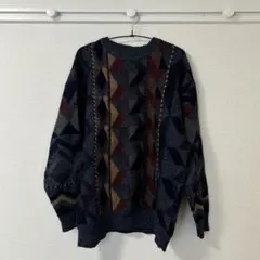 即日発送 古着 総柄ニット メンズ Mサイズ