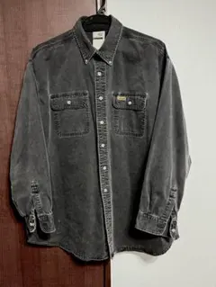 【Carhartt】カーハート 長袖シャツ L ブラック コットン 古着フェード