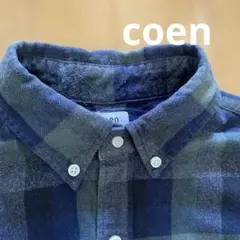 ネイビーグリーンチェックネルシャツ　　Mサイズ