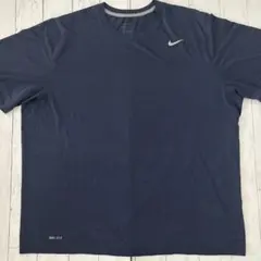 NIKE DRI-FIT 半袖Tシャツ ネイビー XXL ワンポイント