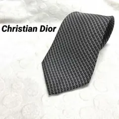 Christian Dior ネクタイ 総柄 ロゴ　黒　ブラック　フランス製