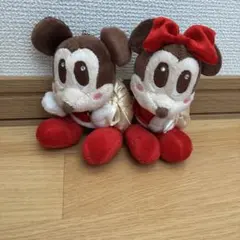 ディズニー ミッキー ミニー クリスマスぬいぐるみ マスコット 2点セット