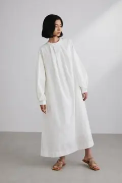 スタイルミキサー/ボリュームスリーブタックワンピース/ゆったりシルエット