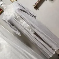 新品タグ付　Fillil ロング丈ガウンカーディガン　グレー系