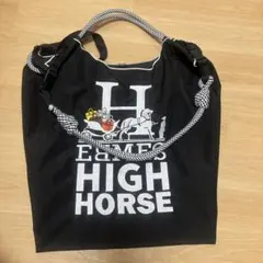 美品 パロディ トートバッグ HIGH HORSE ショルダーストラップ付き