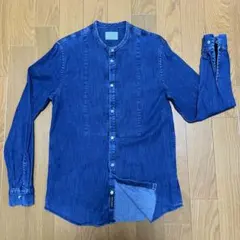 DONDUP ドンダップ　ブルー デニムシャツ　スタンドカラー　イタリア製