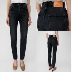 MOUSSY マウジー MVS BLACK SKINNYスキニーデニムパンツ26