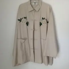 【美品】jouetie／牡丹刺繍／チャイナシャツ／カンフーシャツ