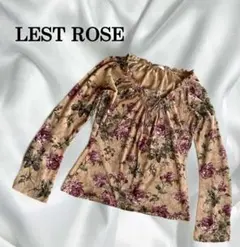 【美品】LEST ROSE カットソー チュニック ベージュ 花柄 Mサイズのサムネイル