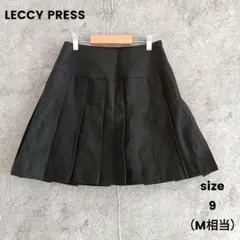 日本製✨️プリーツスカート　ミニスカート　黒　ウール　黒　無地　M