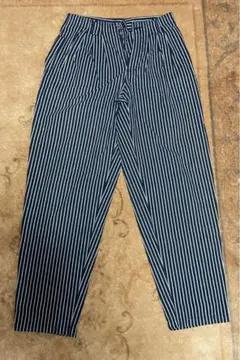 Lizwear 古着 白黒ストライプテーパードパンツ