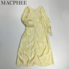 マカフィー 美品 キュプラ アールデコプリント ボリュームスリーブワンピース