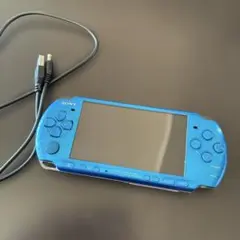 美品、動作問題無し、バッテリー、充電ケーブル付き、PSP3000本体ブルー