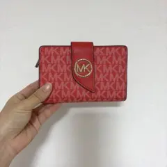 MICHAEL KORS 二つ折り財布 レッド MKロゴのサムネイル