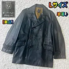 g-stageジーステージ ラムレザーPコート羊革 ダブルブレスト Lジャケット