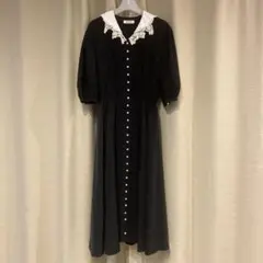 INGEBORG インゲボルグ　ロングワンピース　黒　レース