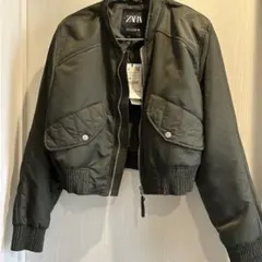 ZARA クロップドジャケット Sサイズ オリーブグリーン