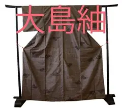 値下げ交渉ＯＫ！Ｓ寸 純泥染 本場奄美大島紬 径横絣 七マルキ 正絹 Ｕ３７３