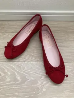 Bisue Ballerinas スエード バレエシューズ 赤 23.5cmのサムネイル