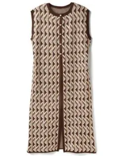 幾何学模様 ノースリーブ ロングF DH1108