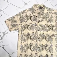 【希少】WILD THINGS クジャク総柄 半袖プルオーバーシャツ Mサイズのサムネイル