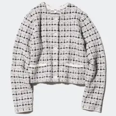 [新品未使用]UNIQLO ツイード風 ノーカラージャケットのサムネイル