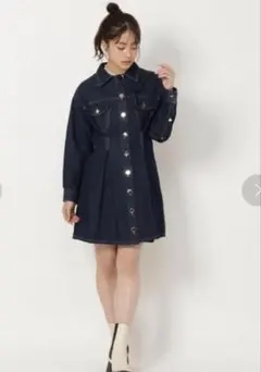 REDYAZEL デニムタックシャツワンピース