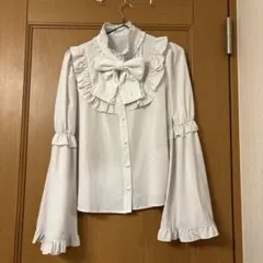 Ank Rouge パフ&フレア袖フリルブラウス