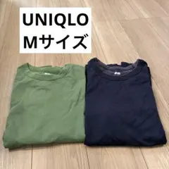 UNIQLO ユニクロ Tシャツ半袖 綿　コットン 無地メンズ M 青　緑