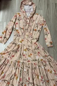 ピンクハウス✨花柄 フリル リボン ドット ロング ワンピース ヴィンテージ ピンクハウス✨花柄 フリル リボン ドット ロング ワンピース