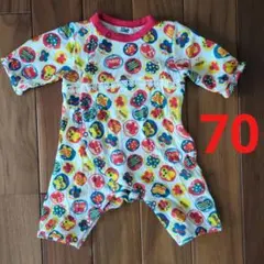 長袖ロンパース 70cm　CHAMP BABYカラフル蝶々柄