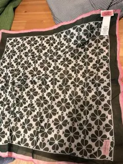 kate spade 花柄ハンカチ グリーン/ピンク