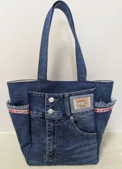 ハンドメイド　デニムリメイク　トートバッグ　ショルダーバッグ　　123
