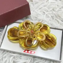 張鼈甲 バレッタ 髪飾り 髪留め 花 ゴールド 浴衣　着物 アールデコ