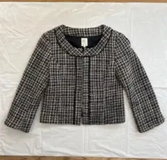 ivory court ノーカラーツイードジャケット 38