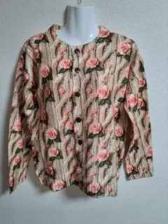 ケーブル編みプリント★ニットカーディガン