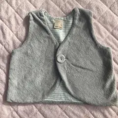 プティマイン　グレー ベビーベスト Fサイズ ボタン付き