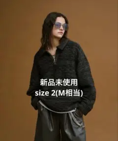 soerte オーバーサイズハーフジップジャガードニット size 2