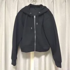 GU ダブルフェイスフルジップパーカ Q レディース XLサイズ ブラック