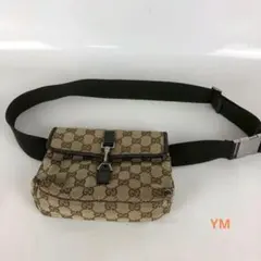 GUCCI GGキャンバス ウエスト ポーチ 92543 クロスボディ バッグ