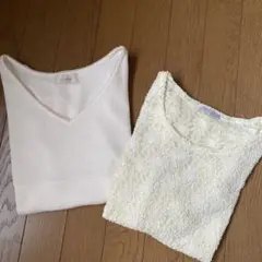 断捨離 カットソー2枚組 シアートップス