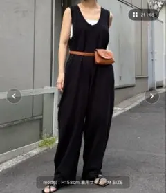 【willow】スラブ裏毛裾ドロストオールインワン