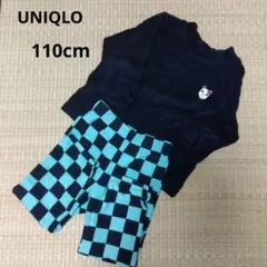 鬼滅の刃 炭治郎 UNIQLO 110cm フリースパジャマ 上下セット