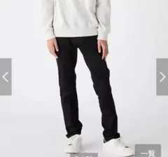 成長期の男の子にフィット　ストレッチ　ストレート　ロングパンツ　160　黒のサムネイル