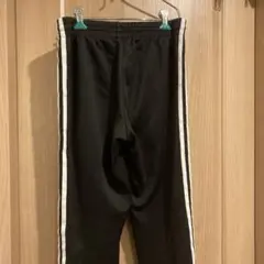 2 adidas ジャージパンツ 黒 白ストライプ
