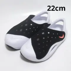 22cm 黒 白 ナイキ アクアスウッシュ サンダル キッズ