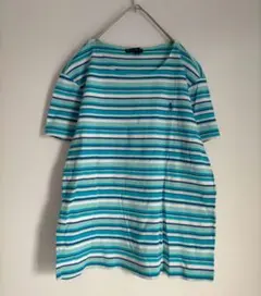 ラルフ・ローレン 半袖Tシャツ 青系ストライプのサムネイル