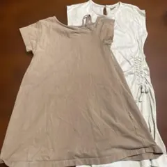 ワンピース110。2枚セットプティマインミントグリーンとGU ベージュ